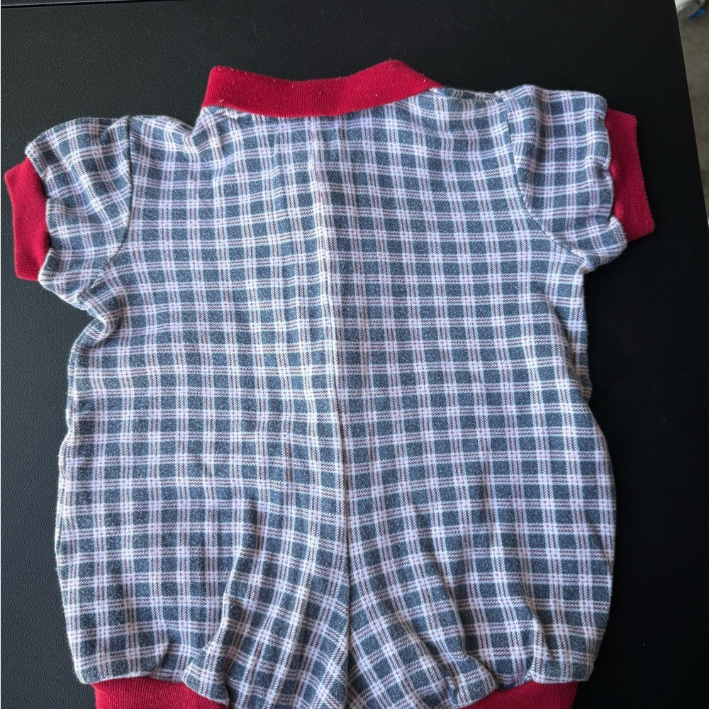 Plaid Red and Gray Kids One Piece - Picture 5 of 5